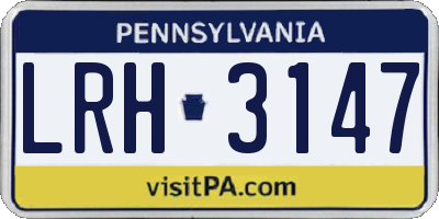 PA license plate LRH3147
