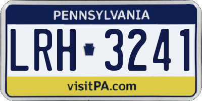 PA license plate LRH3241