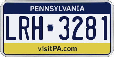 PA license plate LRH3281