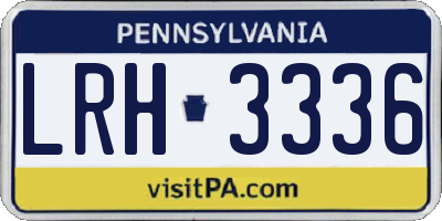 PA license plate LRH3336