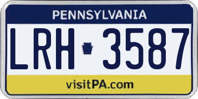 PA license plate LRH3587