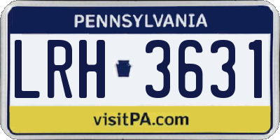 PA license plate LRH3631