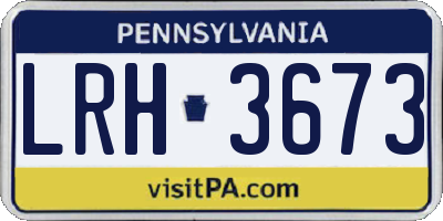 PA license plate LRH3673