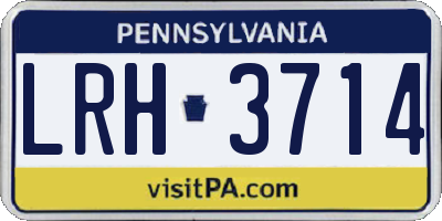 PA license plate LRH3714
