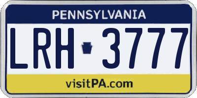 PA license plate LRH3777