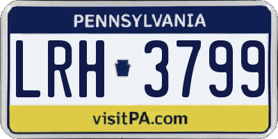 PA license plate LRH3799