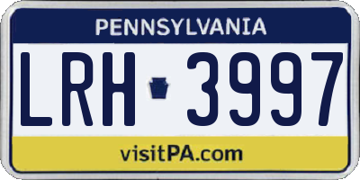 PA license plate LRH3997
