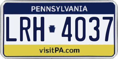 PA license plate LRH4037