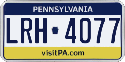PA license plate LRH4077