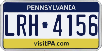 PA license plate LRH4156