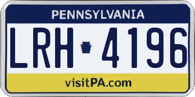 PA license plate LRH4196
