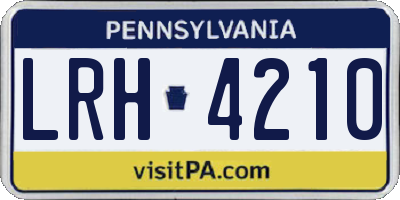 PA license plate LRH4210