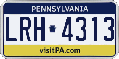 PA license plate LRH4313