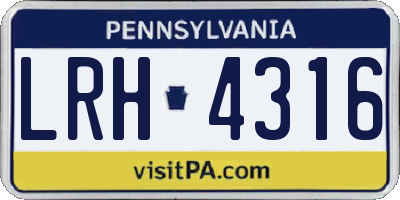 PA license plate LRH4316