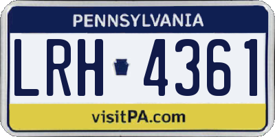 PA license plate LRH4361