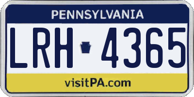PA license plate LRH4365