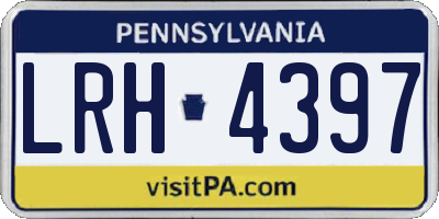 PA license plate LRH4397