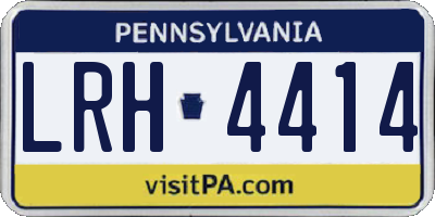 PA license plate LRH4414
