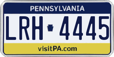 PA license plate LRH4445