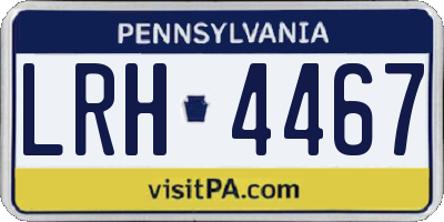 PA license plate LRH4467