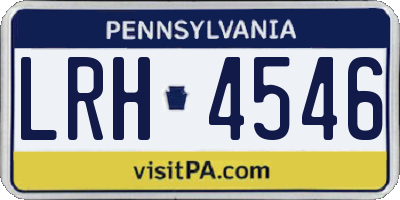 PA license plate LRH4546