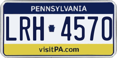 PA license plate LRH4570