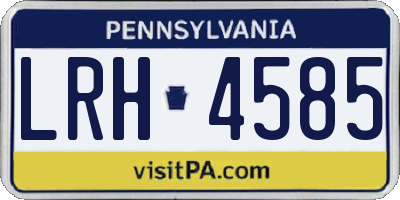 PA license plate LRH4585