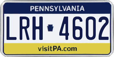 PA license plate LRH4602