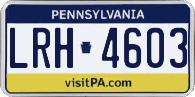 PA license plate LRH4603