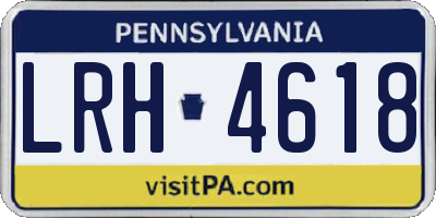 PA license plate LRH4618