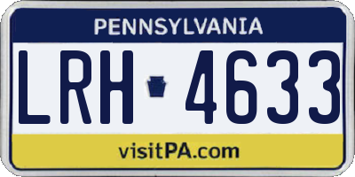 PA license plate LRH4633