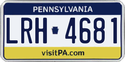 PA license plate LRH4681