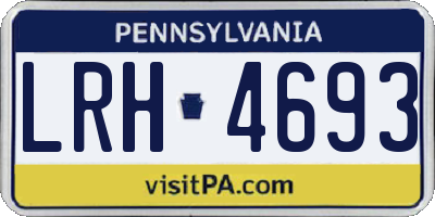 PA license plate LRH4693