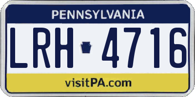 PA license plate LRH4716