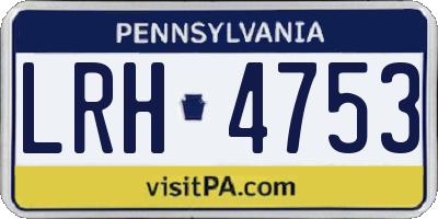 PA license plate LRH4753