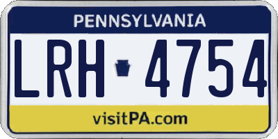 PA license plate LRH4754