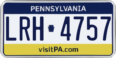 PA license plate LRH4757