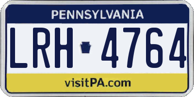 PA license plate LRH4764