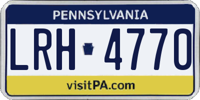PA license plate LRH4770
