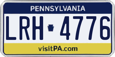 PA license plate LRH4776