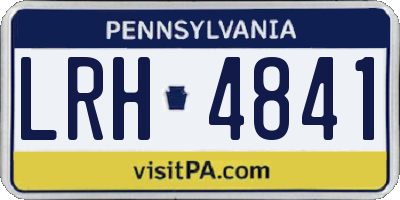 PA license plate LRH4841