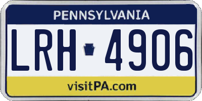 PA license plate LRH4906