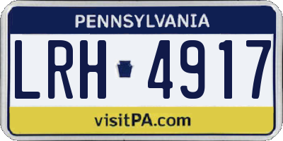 PA license plate LRH4917