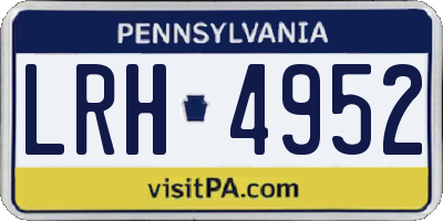 PA license plate LRH4952