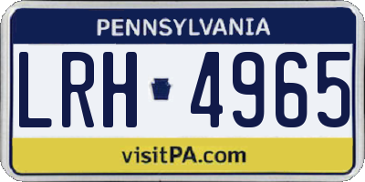PA license plate LRH4965