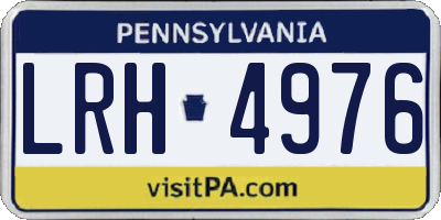 PA license plate LRH4976
