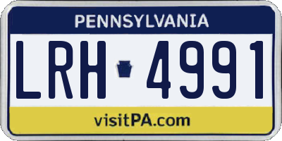 PA license plate LRH4991
