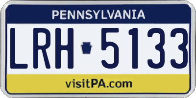 PA license plate LRH5133