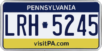 PA license plate LRH5245