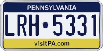 PA license plate LRH5331
